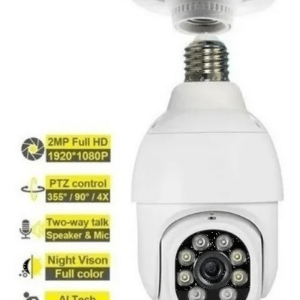 Cámara Robótica Foco Visión Nocturna Giratoria 360 Wifi