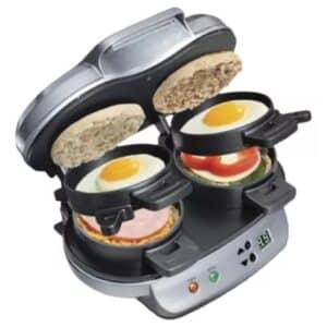 Sanduchera para Desayuno Dual con Temporizador Hamilton Beach