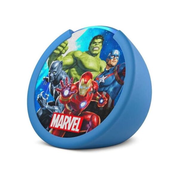 Amazon Echo Pop Kids – Edición Marvel con Alexa – Altavoz Inteligente para Niños
