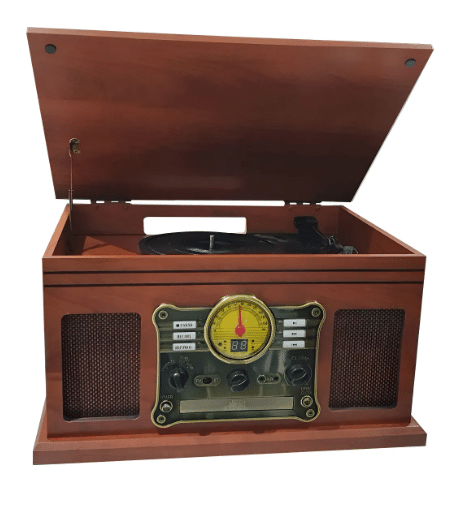 Vitrola Tocadiscos 8 En 1 Cassette Bluetooth Radio Cd Usb