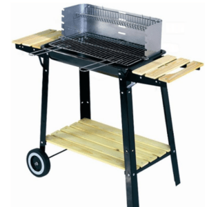 Parrilla Asador A Carbón Portátil Con Ruedas Y Repisas