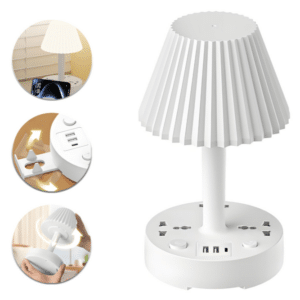 Lámpara De Mesa Led Con Usb Y Multicontacto